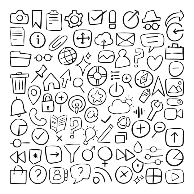 Hand drawn icon collection
