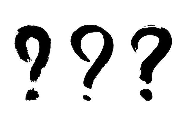 Hand drawn ink question mark illustration in sketch style Elements for design