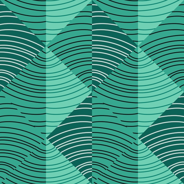 Hand drawn linear geometric endless ornament Wave mosaic seamless patern Decorative lines wallpaper
