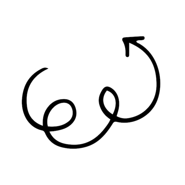 Hand drawn marker arrow on transparent background
