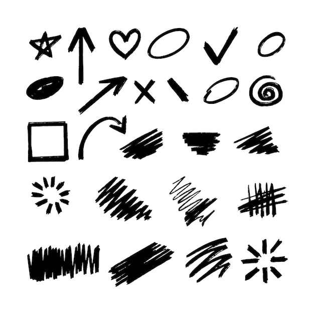 Hand drawn marker highlight strokes