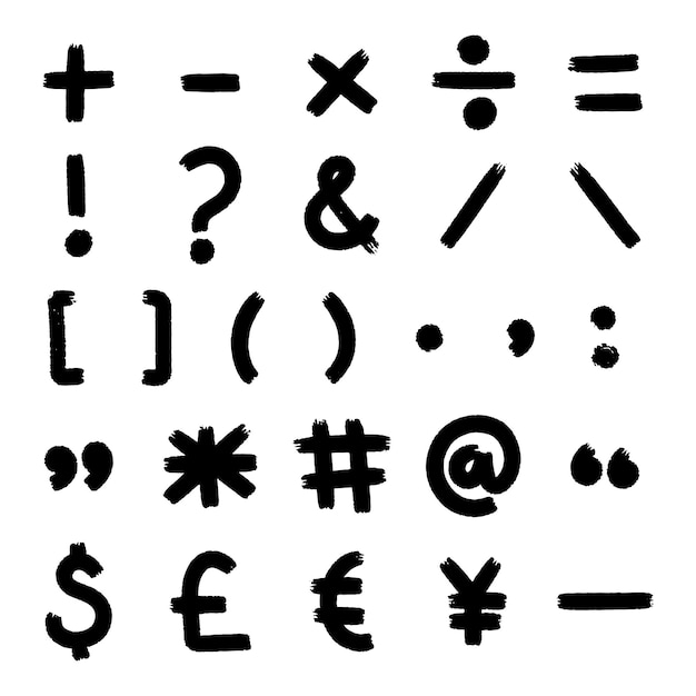 hand drawn mathematical symbols