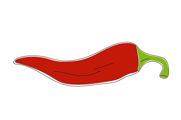 Hand drawn red chili pepper