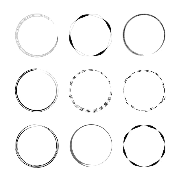 Hand Drawn Round Borders Vector