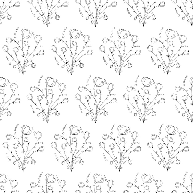 Hand drawn seamless floral pattern Liner