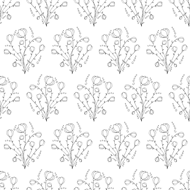 Hand drawn seamless floral pattern Liner