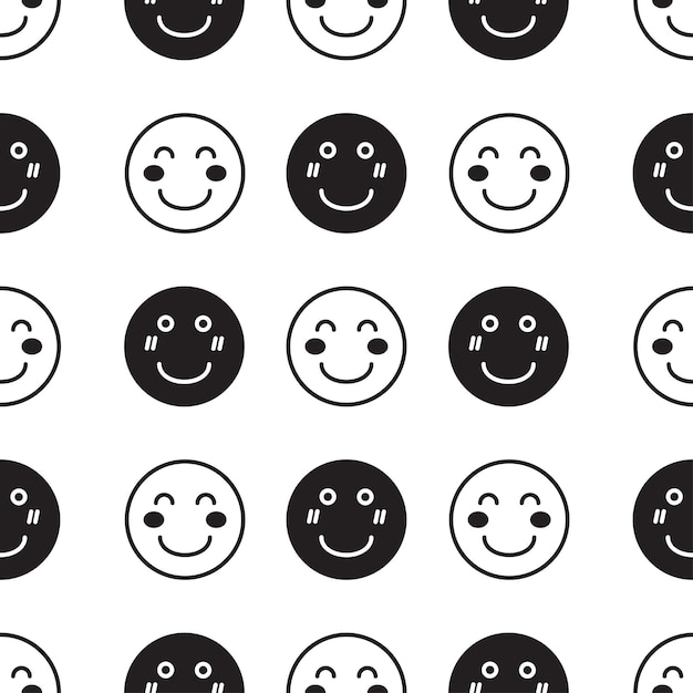 hand drawn smile cute seamless pattern fit for background, website, fabric, print and textile