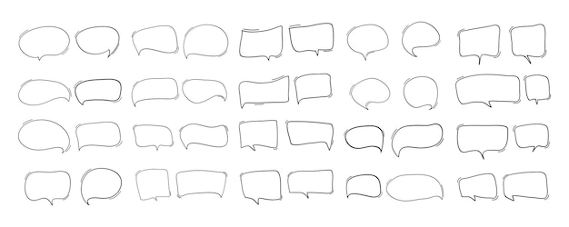 hand drawn speech bubble in doodle style