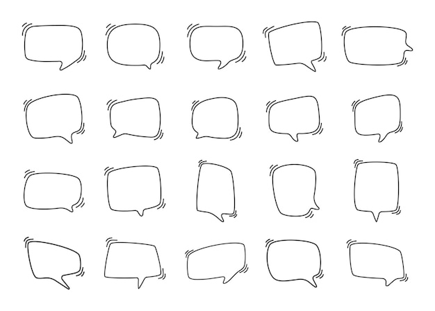 Hand drawn text box Cute cartoon style talking dialogue