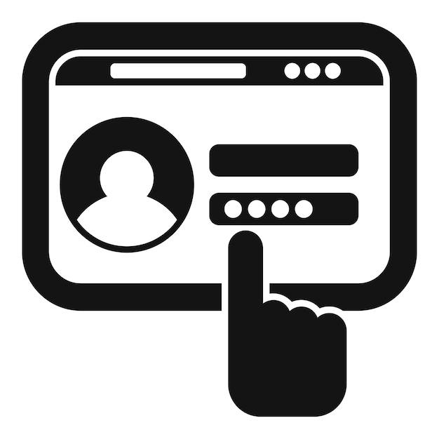 Hand entering password on website login form