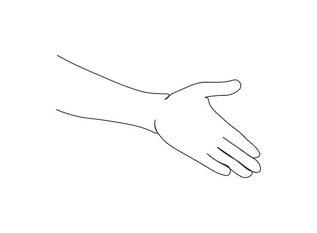 Hand Gestures single-line art drawing continues line vector illustration