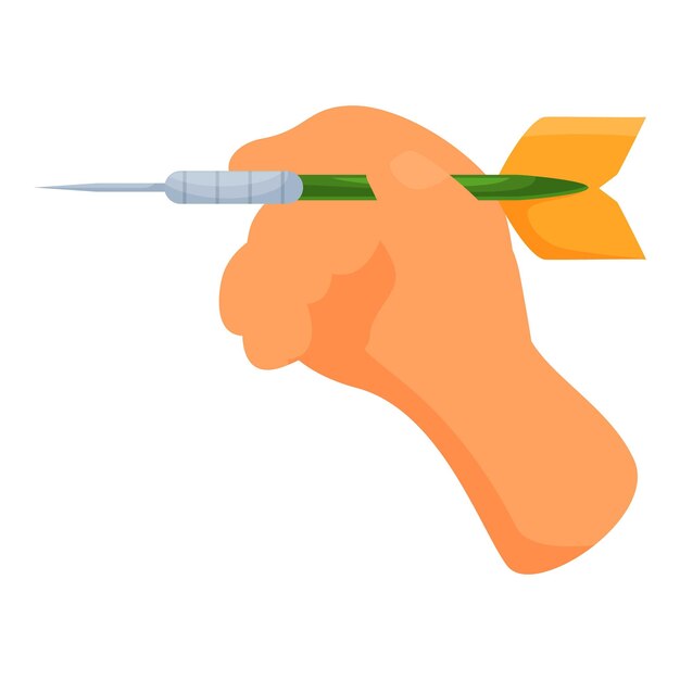 Hand holding a dart ready to throw it to the target
