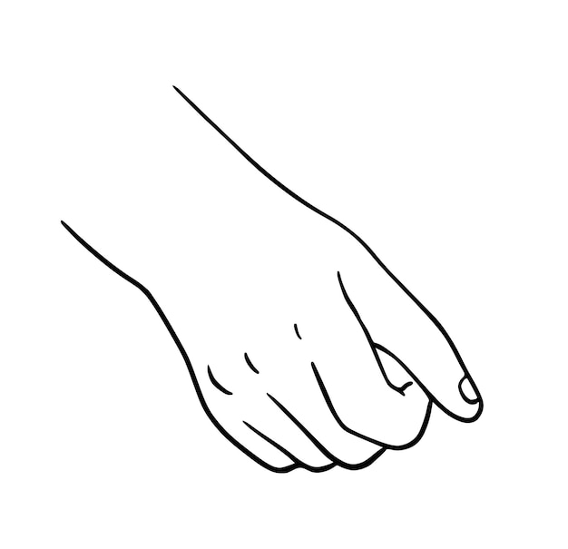Hand human body part doodle linear cartoon coloring book