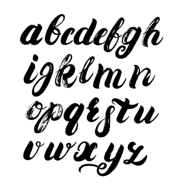 Hand written brush alphabet.