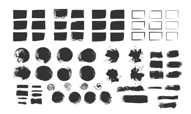 handmade brushes design template brush splatter vector illustration