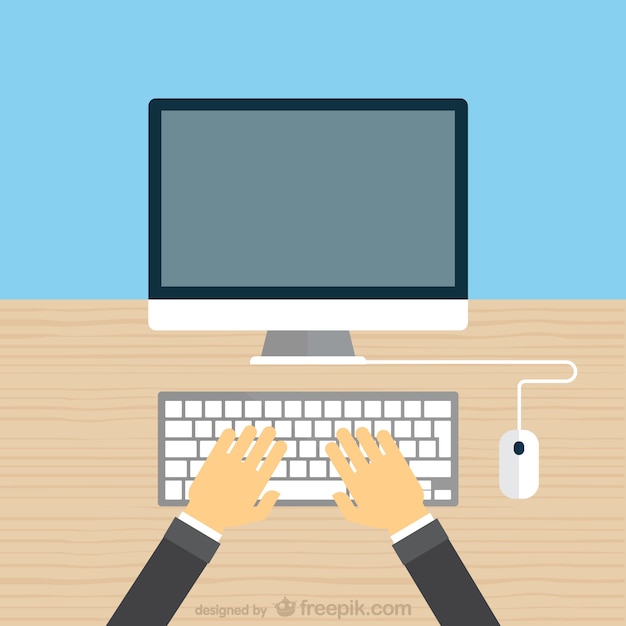 hands typing on keyboard