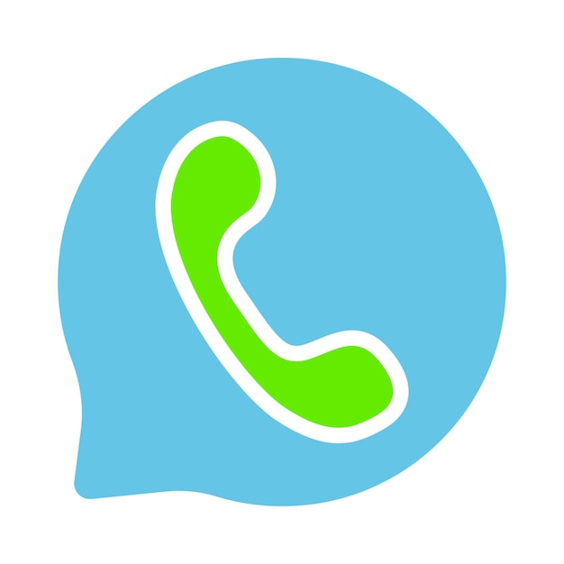 handset inside speech bubble phone call communication talk information exchange data transfer conversation business landline subscriber colorful icon on white background
