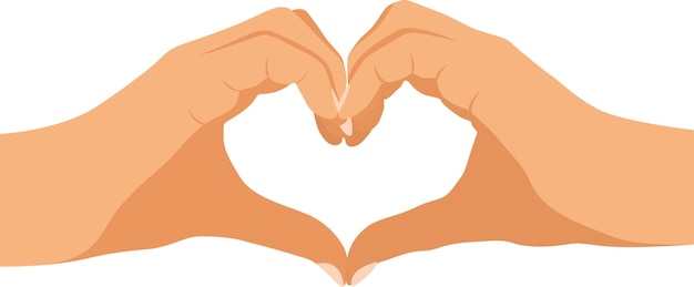 Handshake symbol forming a heart.Hands forming a heart isolated. make a heart with a touch of hands.