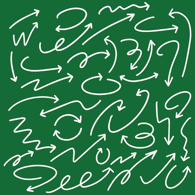 handwritten arrows written on the blackboard