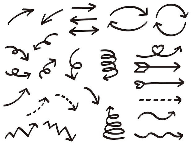 Handwritten round and round arrow set like drawn with a marker