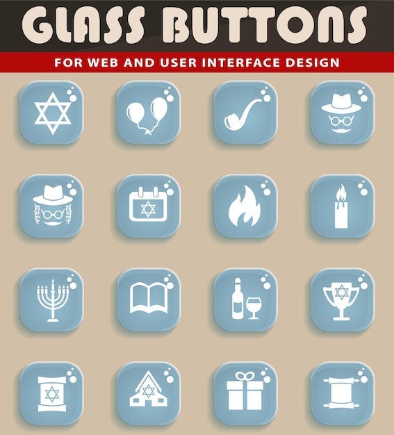 Hanukkah web icons for user interface design
