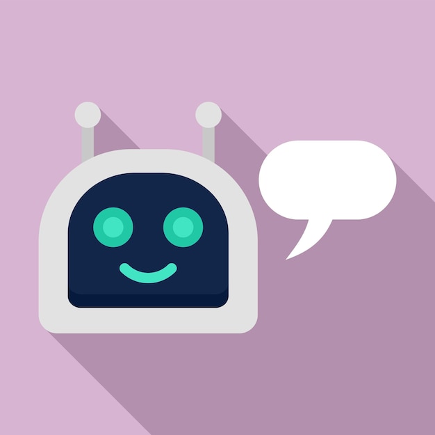 happy chatbot icon flat illustration of happy chatbot vector icon for web design