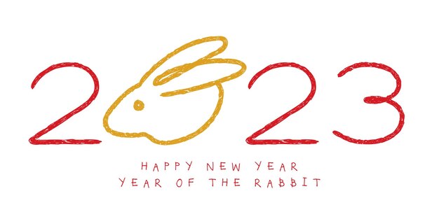 Happy new year 2023 year of the rabbit vector illustration