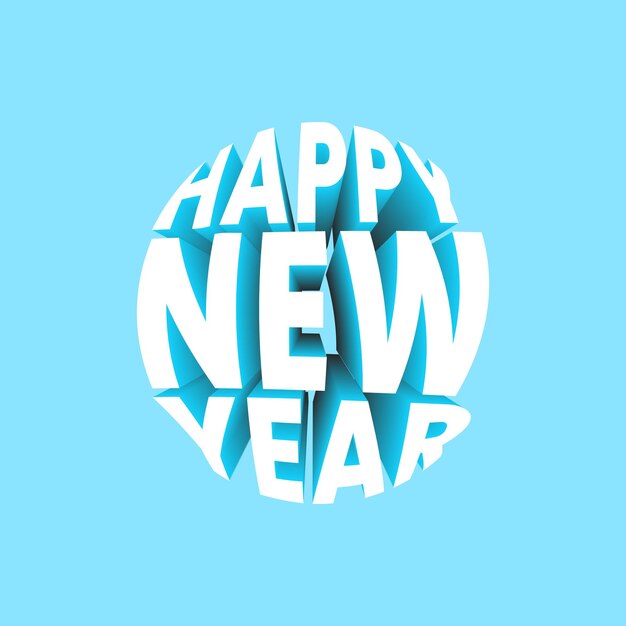 Happy new year vintage typography