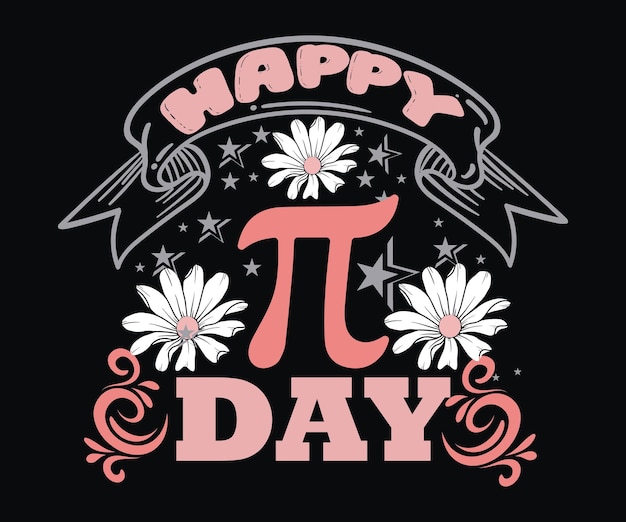 Happy pi day with a pink and white pi day sign