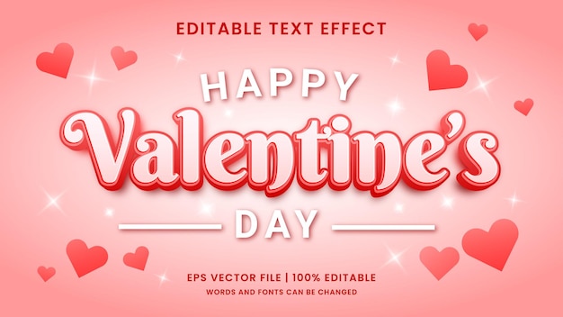 Happy valentines day 3d editable text effect