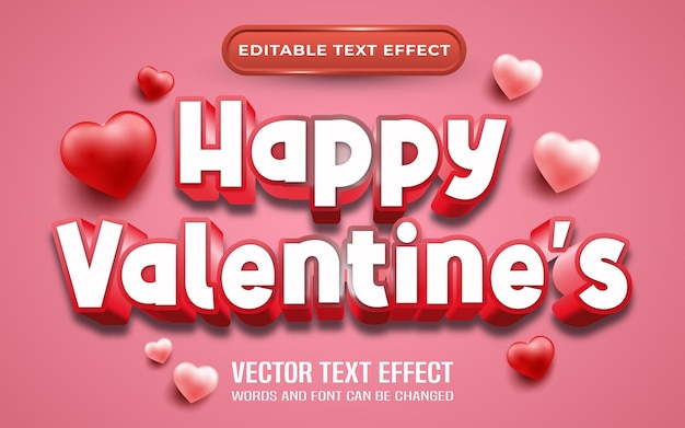 Happy valentines editable text effect