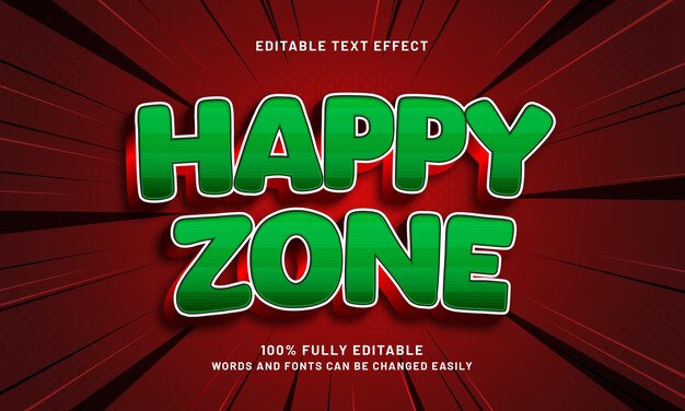 happy zone editable text effects with a game and play theme