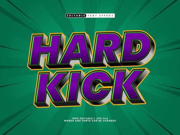 hard kick editable text effect in football or soccer text style