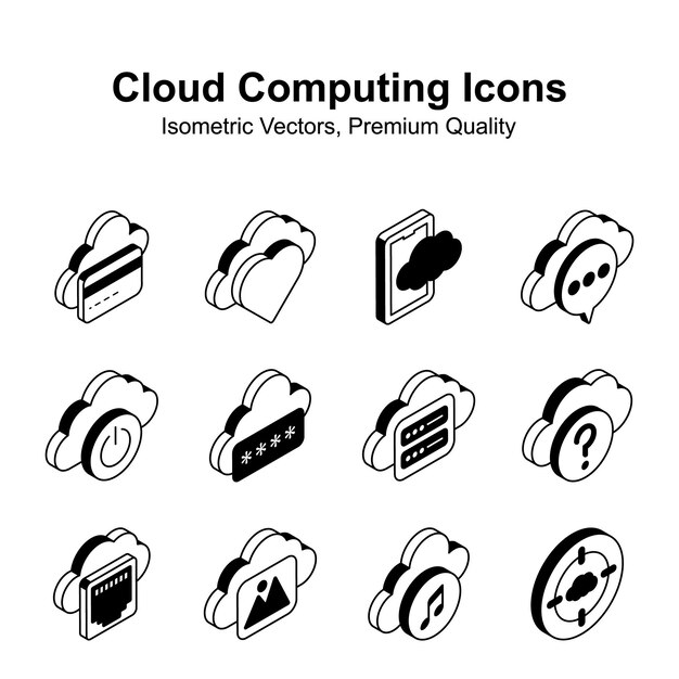 Have a look at this visually appealing cloud computing isometric vectors set