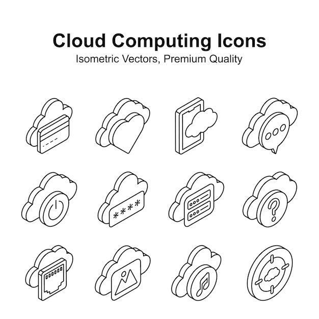have a look at this visually appealing cloud computing isometric vectors set