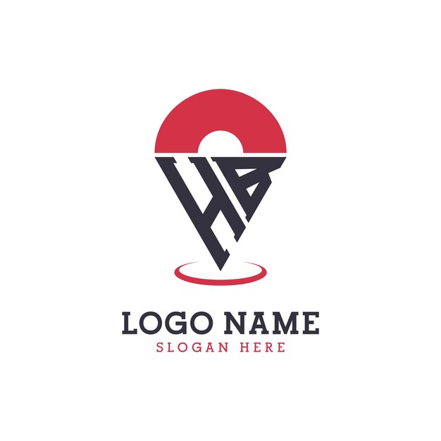 HB Location Icon Design Modern HB Pinpoint Logo for Navigation Map Apps and Location Based Businesses