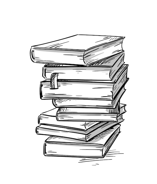 Heap of books, vector drawig