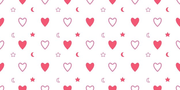 Hearts seamless pattern on the white background