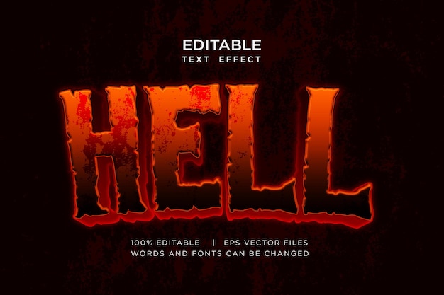 hell editable text effect poster