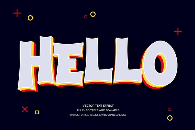 Hello 3d editable text style effect