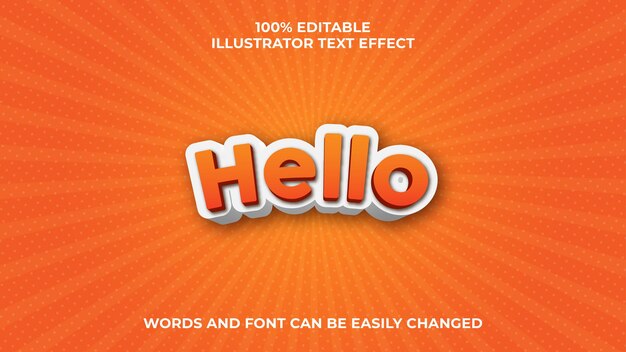 hello 3d text effect