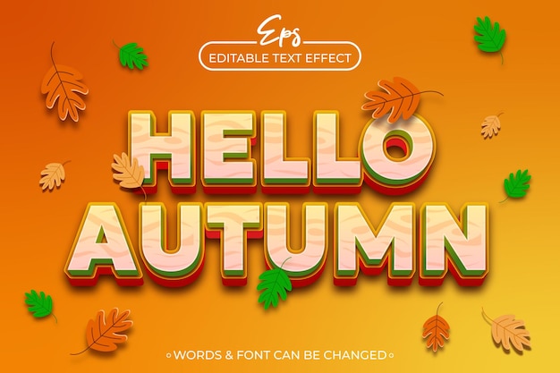 hello autumn editable text effect template