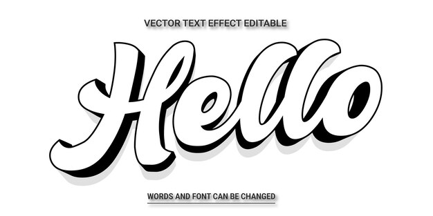 Hello Editable Text Effect Vector