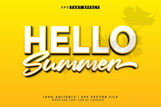 Hello summer editable text effect