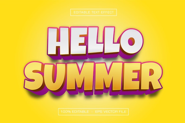 hello summer text effect editable