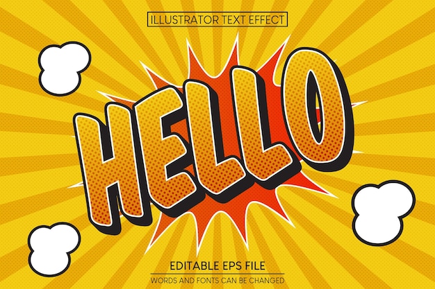 Hello Text Effect editable text effect Pop Art style