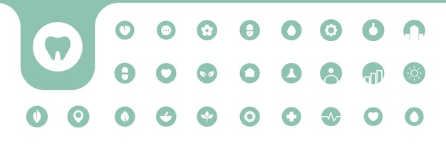 herbs medicine set icon design vector