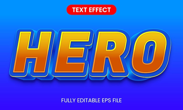 Hero 3d editable text effect
