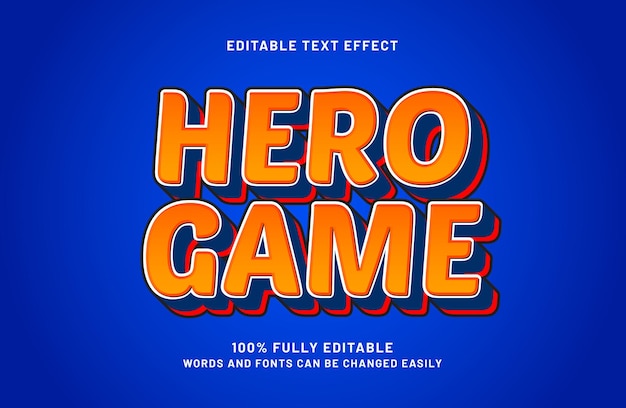 hero game editable text effect