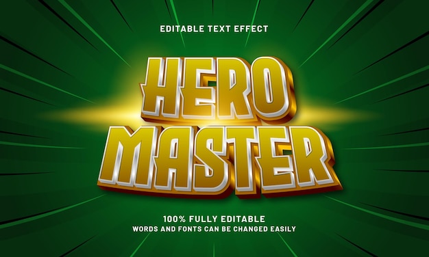 hero master editable text effect with a super and power theme